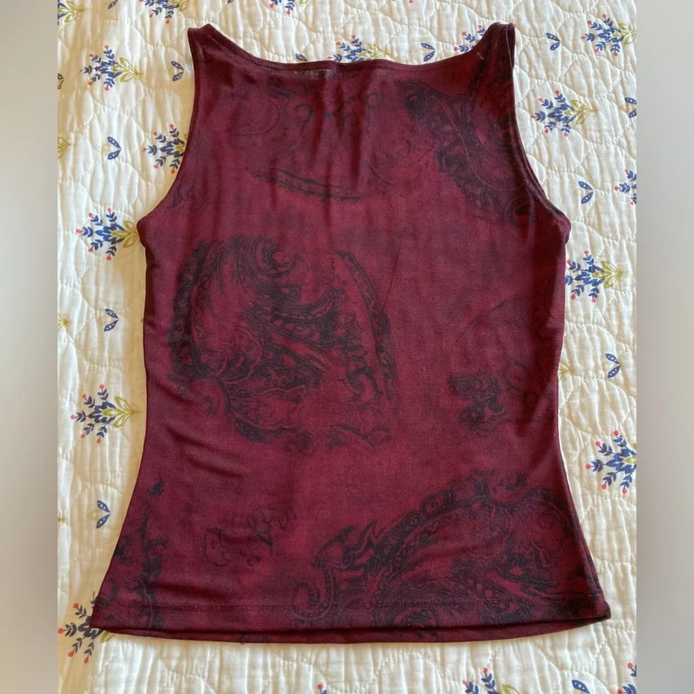 Charlotte Russe red & black tank top - Picture 2 of 3